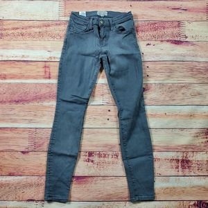CC - Current Elliott The Stiletto Cropped Skinny Jeans Women 26 Gray Stretch